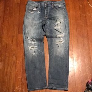 American Eagle - Tom Girl Distressed Jeans Size 14